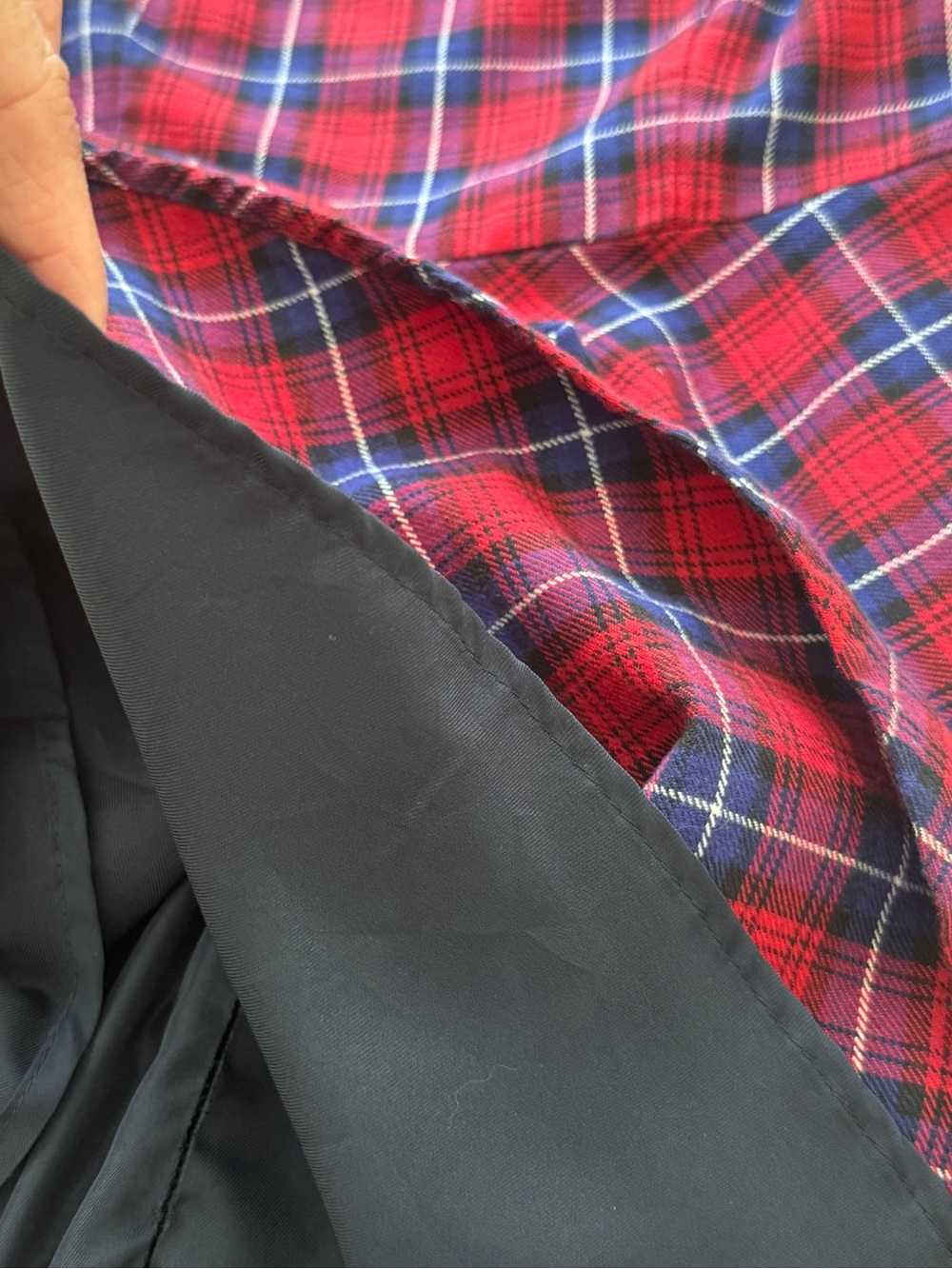 Forever 21 Red and Navy Plaid Peter Pan Collar Dress - Picture 8 of 10
